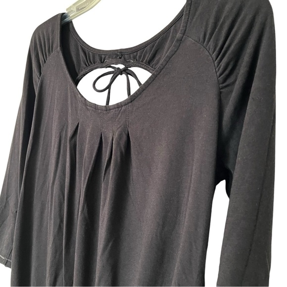 ALO Yoga Bamboo Blend Keyhole Open Back Top Tunic Drop Cinch Waist Size Medium - Picture 5 of 15